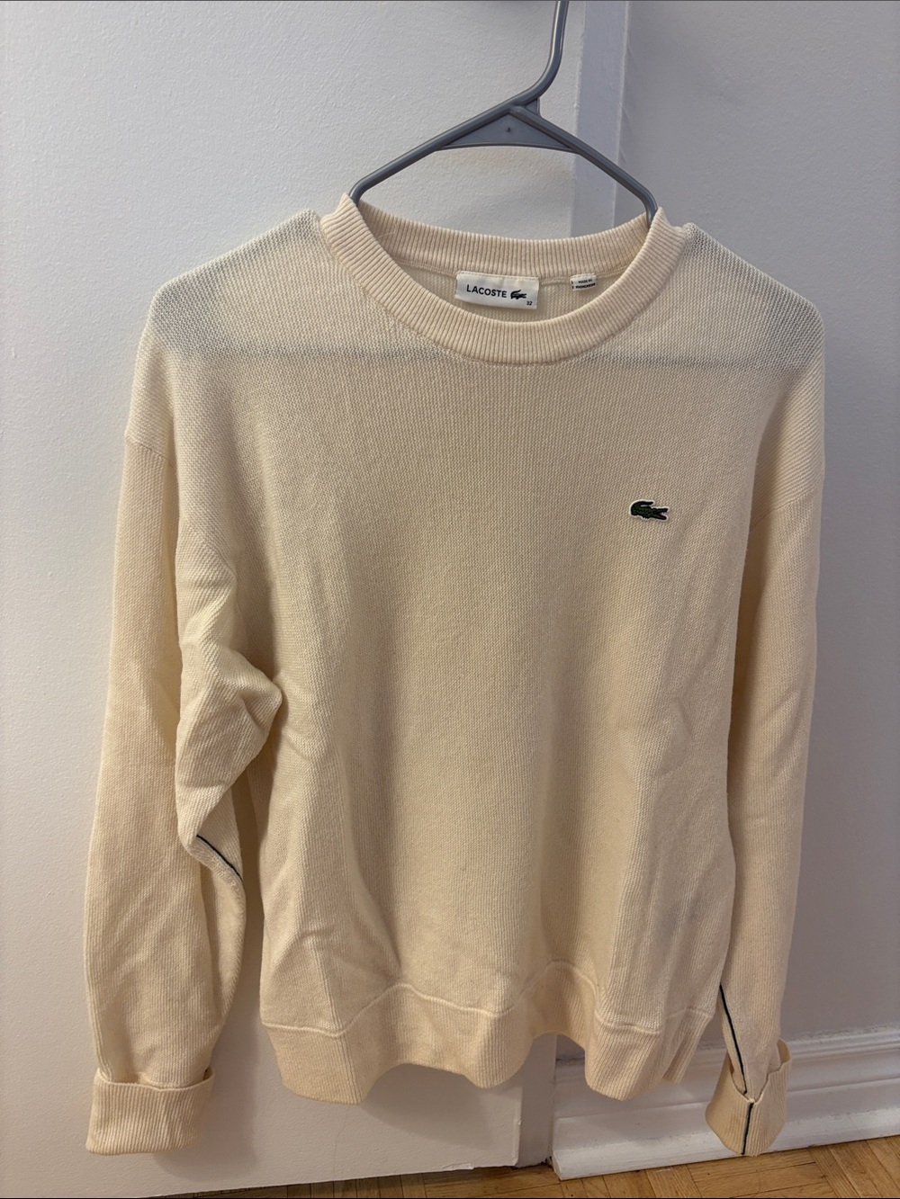 Lacoste Women’s Cream Crewneck Sweater
